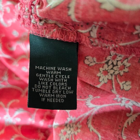 VINTAGE RALPH LAUREN Boho Red Peasant Top Long Sleeves  3X - Picture 4 of 4